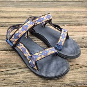Teva 7 Sandals Blue and Orange Patterned Sandals